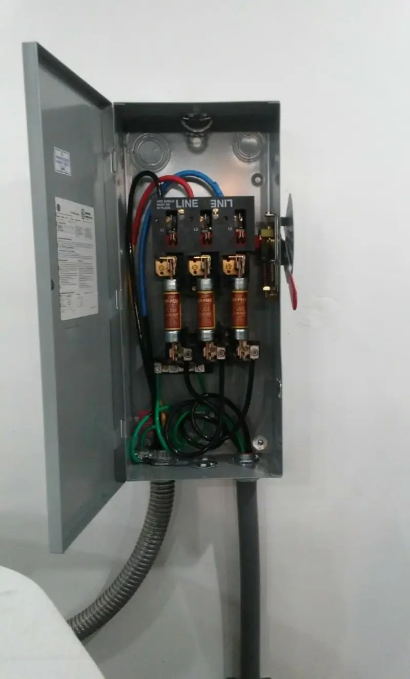 Three-phase disconnect switch installed for Electrical Wiring & Rewiring in West Lake Hills